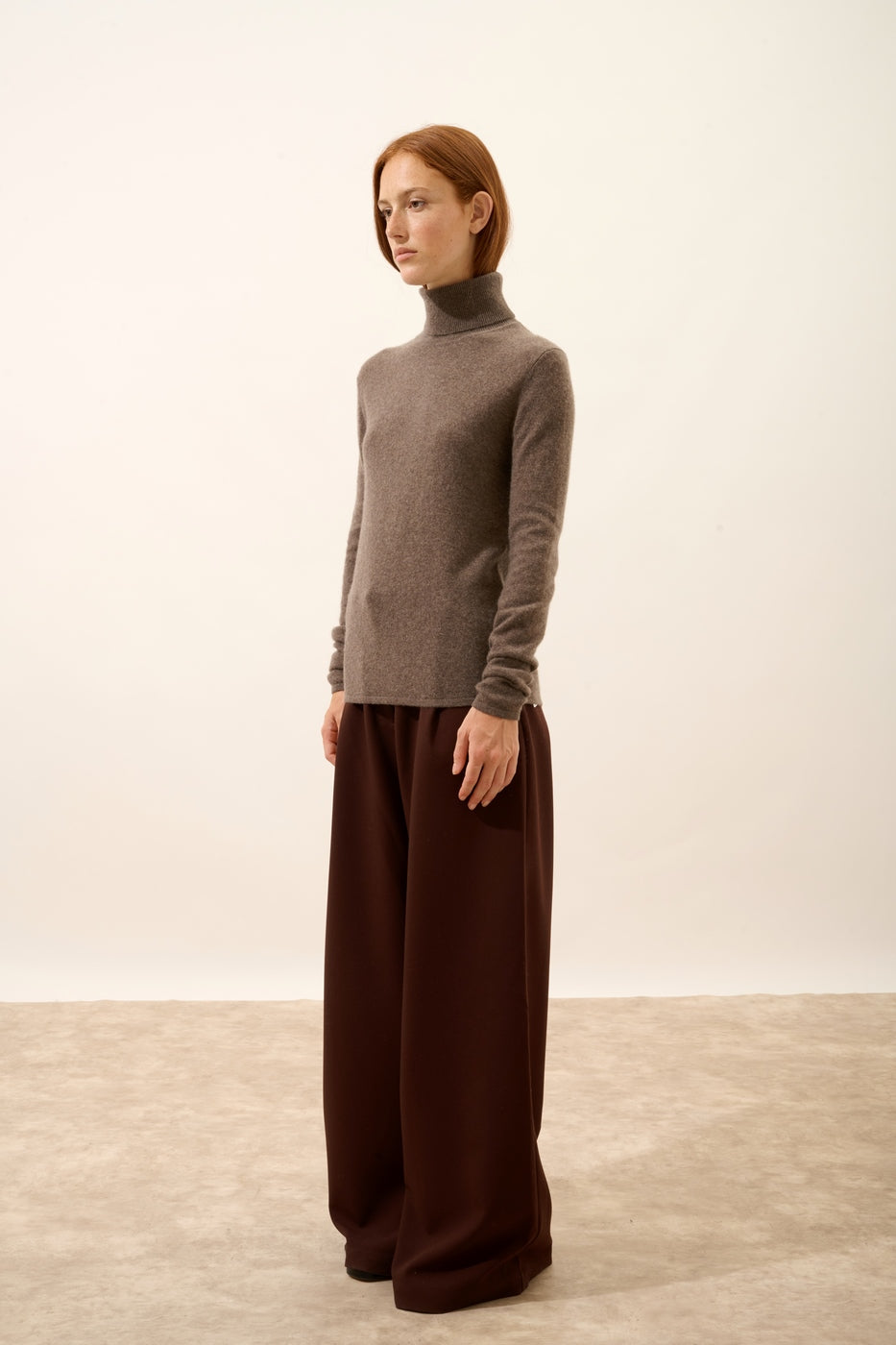 Pull Col Roulé - Ava - Taupe Chiné