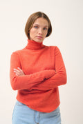Pull Col Roulé - Ava - Orange Chiné