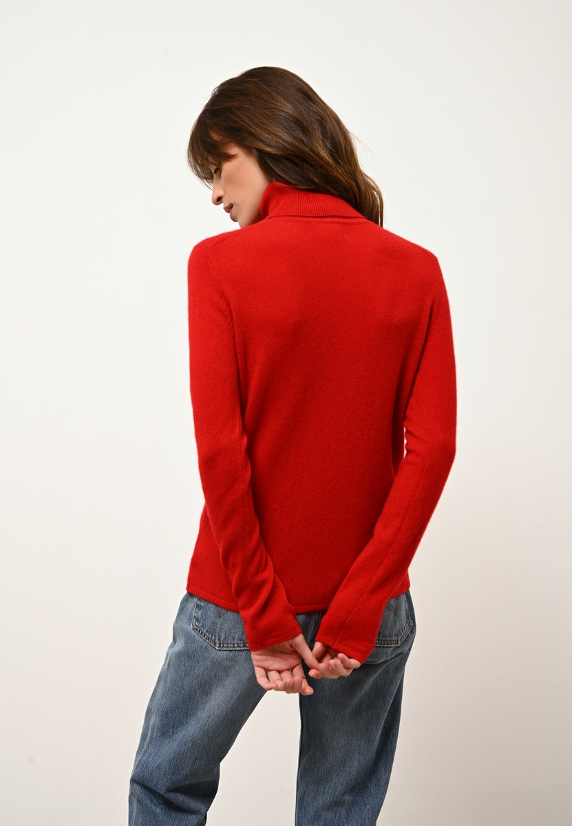 Just Cashmere - Jersey Cuello Vuelto - Ava - Rojo