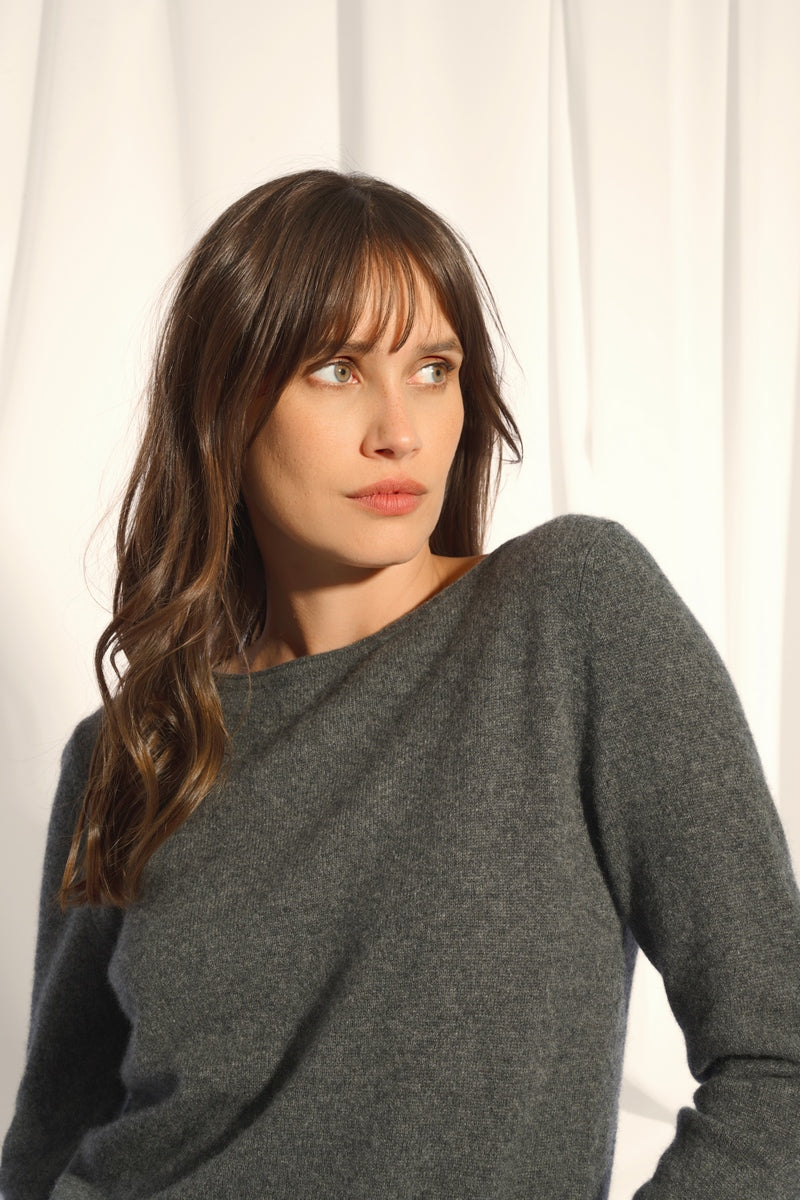 Pull Col Bateau - Grace - Anthracite Chiné