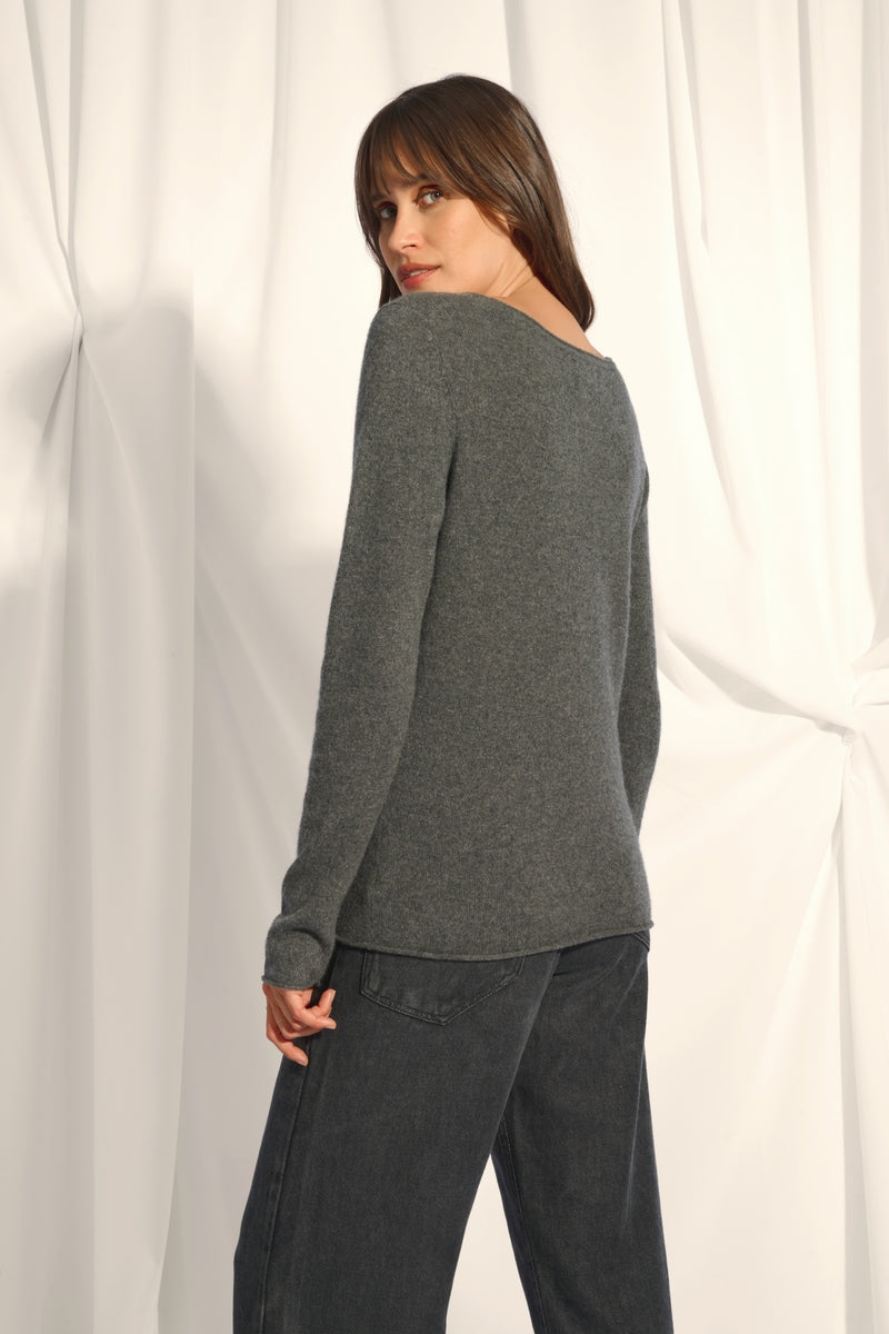 Pull Col Bateau - Grace - Anthracite Chiné