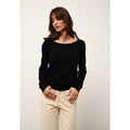 Jersey Cuello Barco - Fiona - Negro