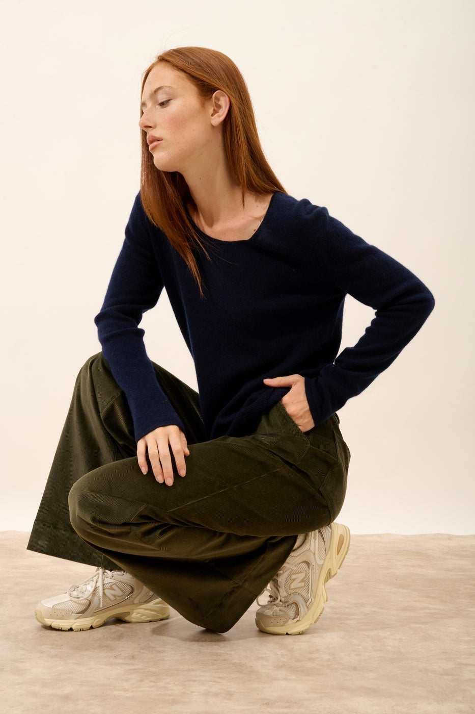 Jersey de Cuello Barco - Fiona - Azul Marino
