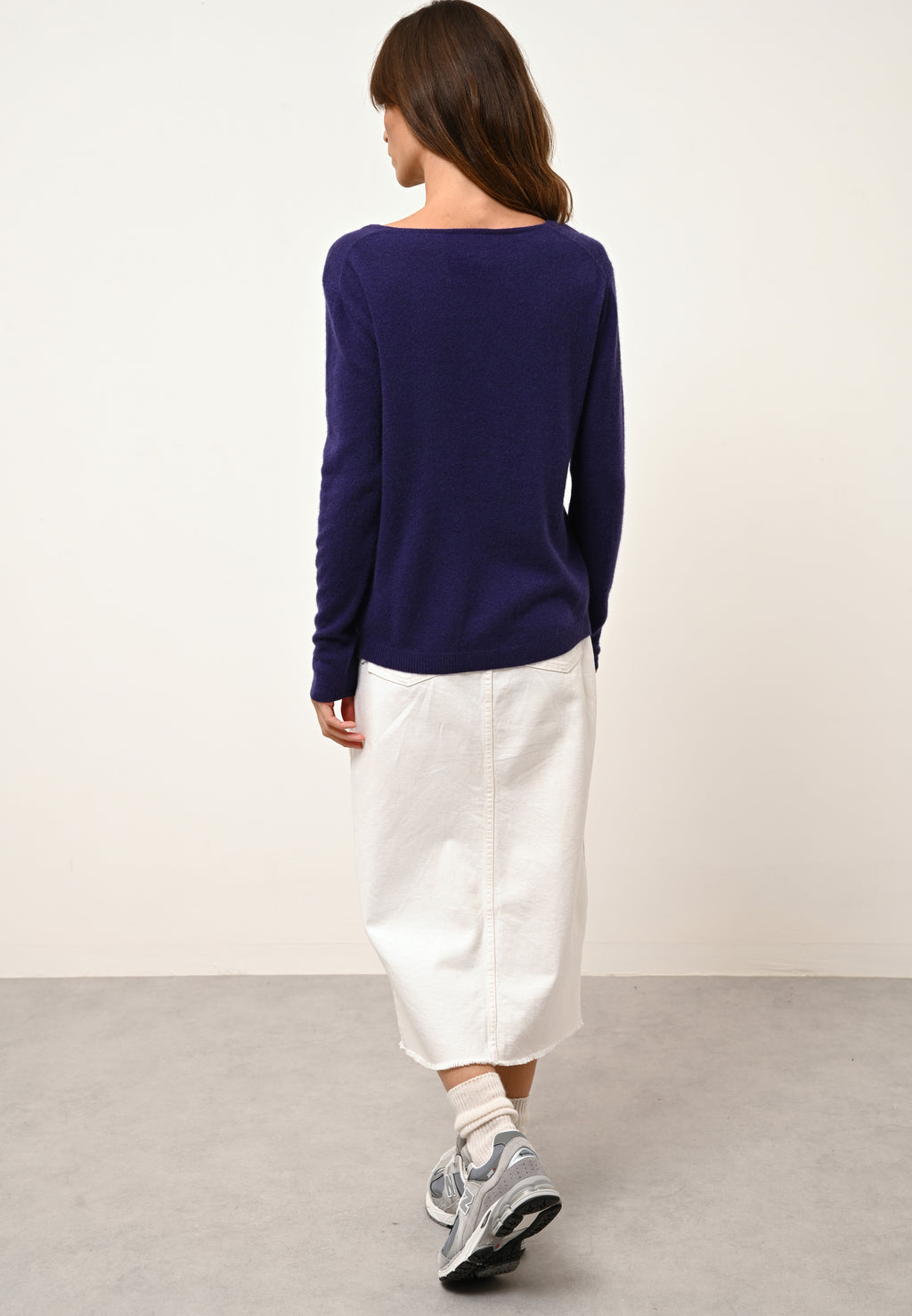 Pull Col Bateau Fiona - 100% Cachemire 2 Fils - Purple - Femme