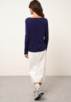 Pull Col Bateau Fiona - 100% Cachemire 2 Fils - Purple - Femme