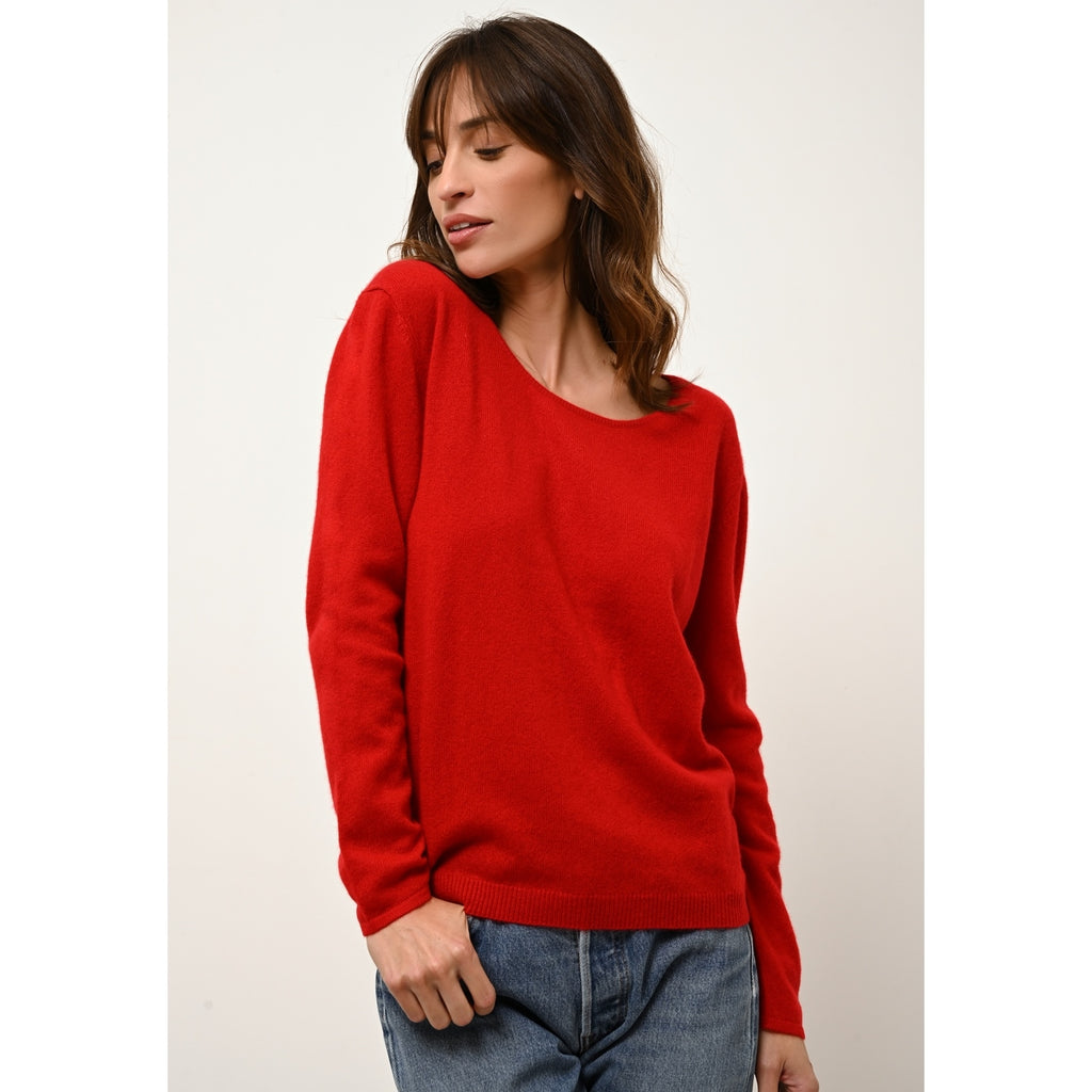 Boat-Neck Jumper - Fiona - Red