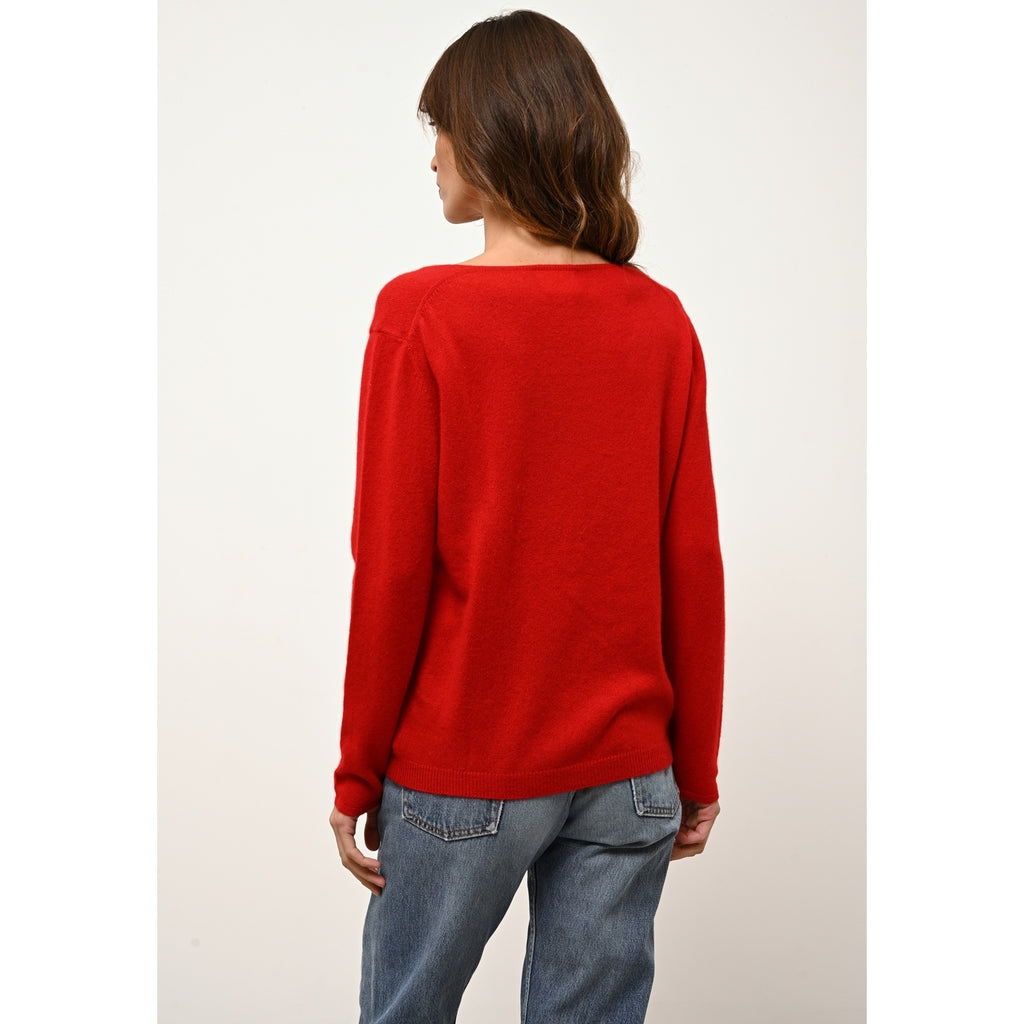 Boat-Neck Jumper - Fiona - Red