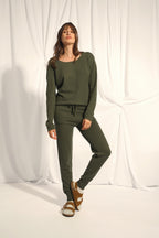 Pull Col Bateau - Fiona - Kaki
