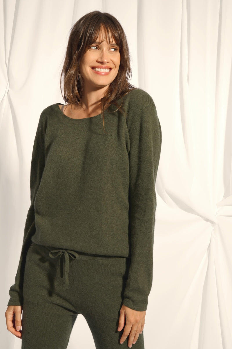 Pull Col Bateau - Fiona - Kaki