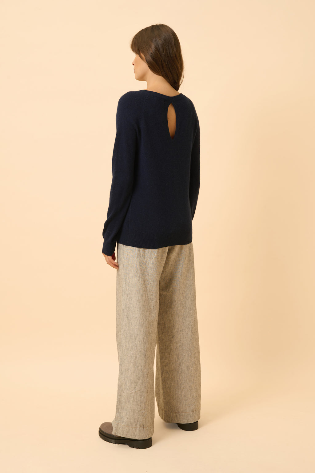 Pull Col Bateau Goutte Dos - Abigail - Navy