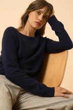 Pull Col Bateau Goutte Dos - Abigail - Navy