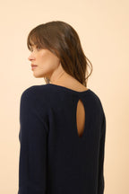 Pull Col Bateau Goutte Dos - Abigail - Navy