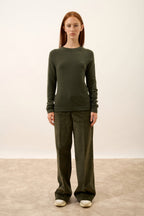 Pull Col Rond - Jane - Kaki