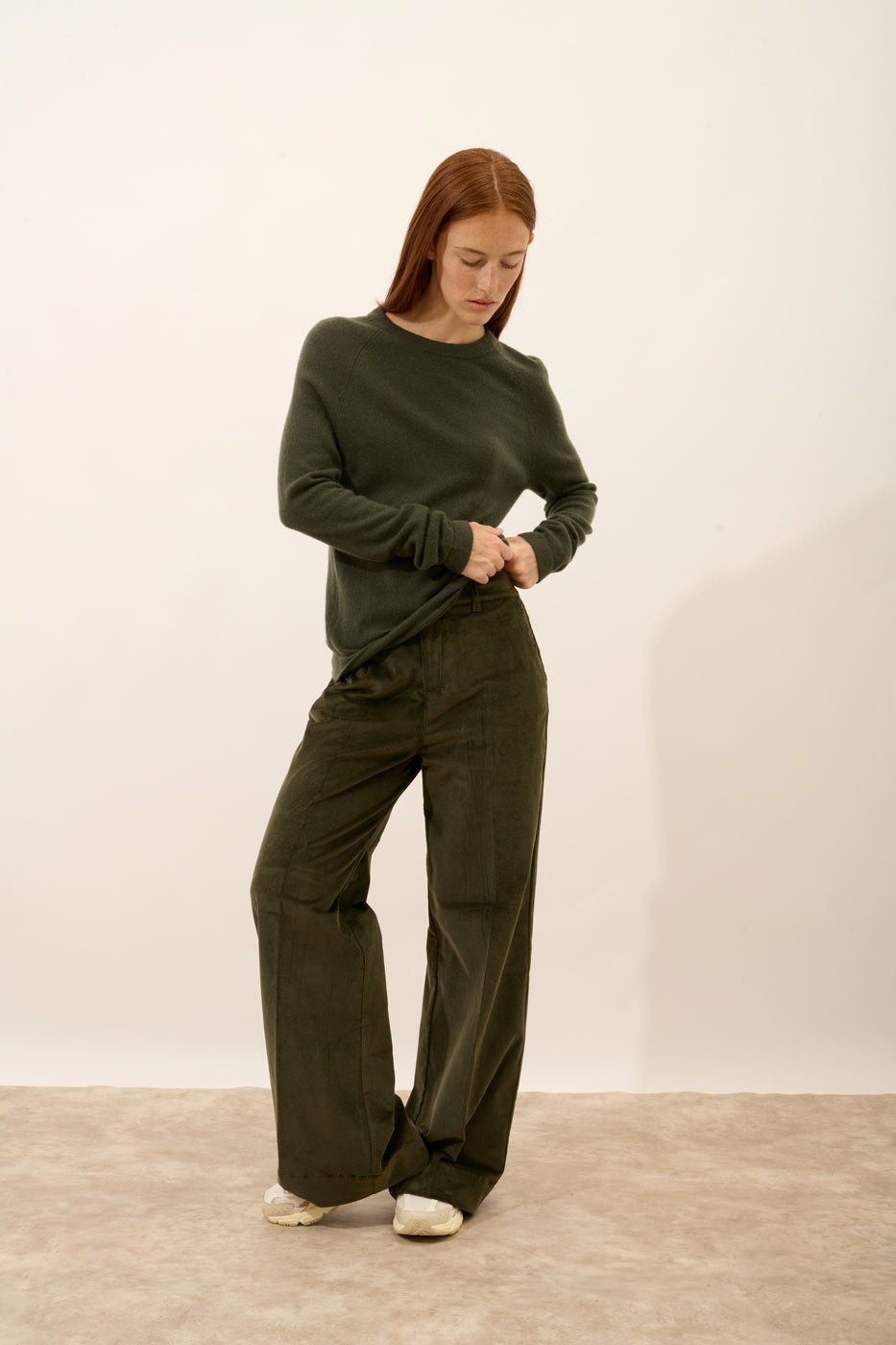 Crew-Neck Jumper - Jane - Khaki
