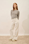 Round Neck Jumper - Jane - Cloud Marl