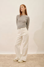 Round Neck Jumper - Jane - Cloud Marl