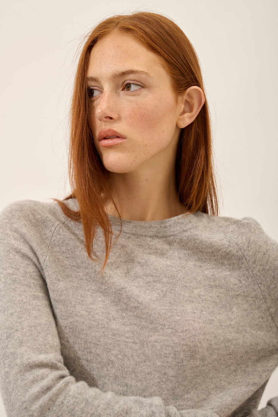 Round Neck Jumper - Jane - Cloud Marl