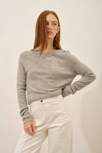 Round Neck Jumper - Jane - Cloud Marl