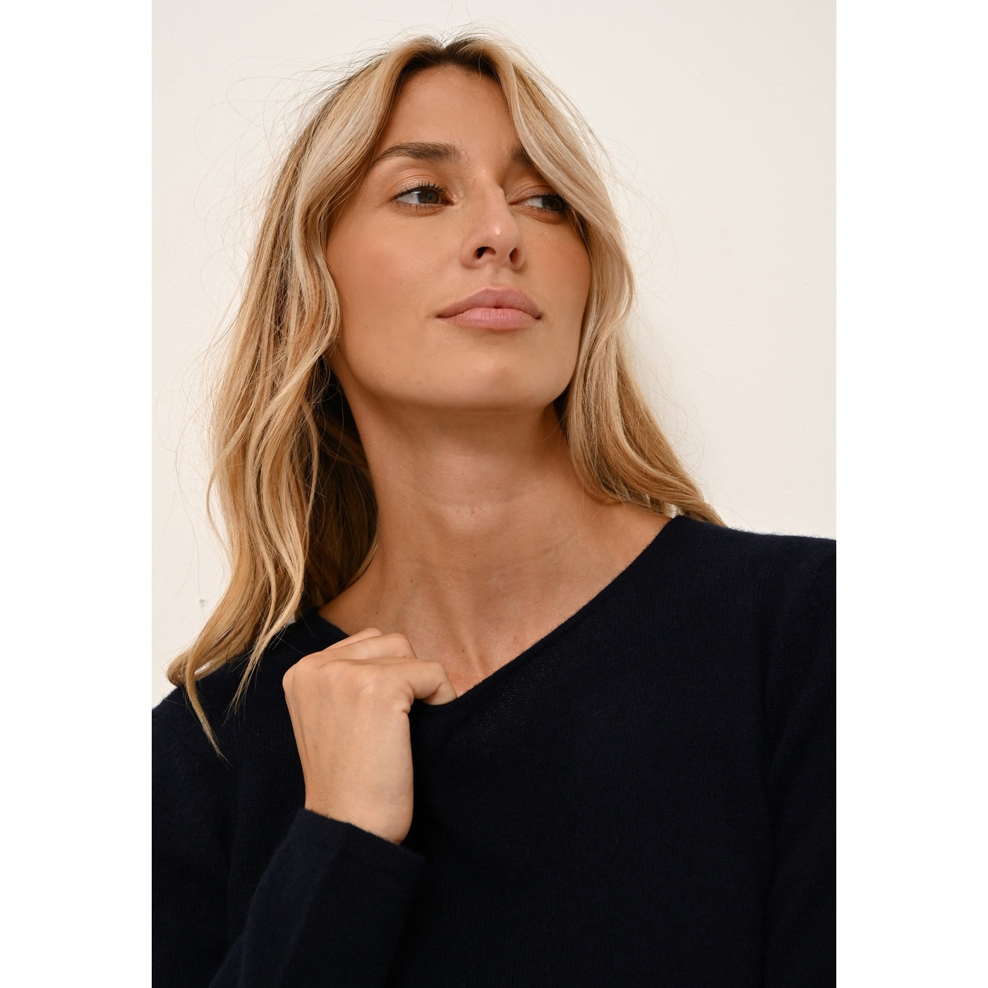 Just Cashmere - Pull Col Rond Vivian - 100% Cachemire 2 Fils - Navy - Femme
