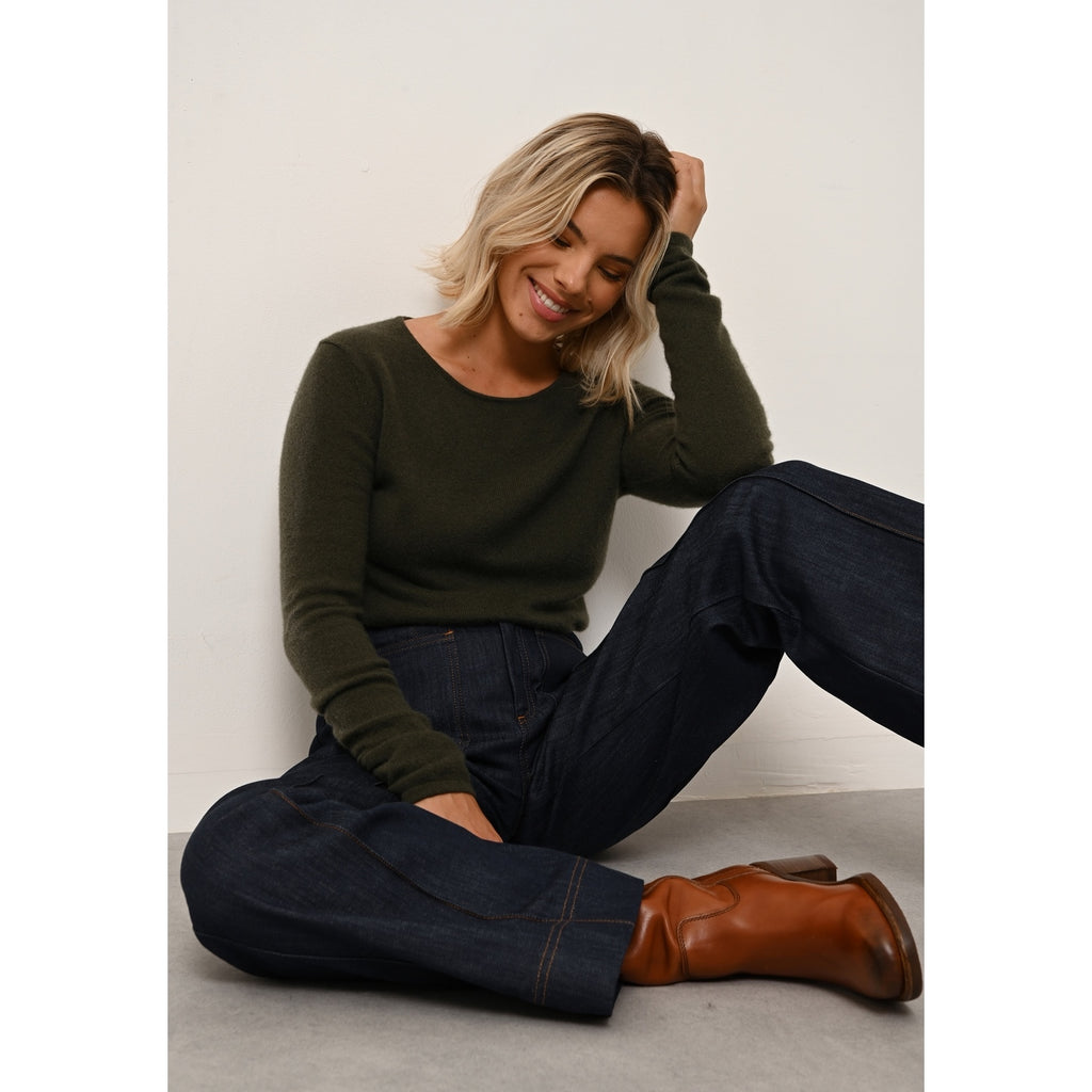 Vivian Crew-Neck Jumper - Khaki