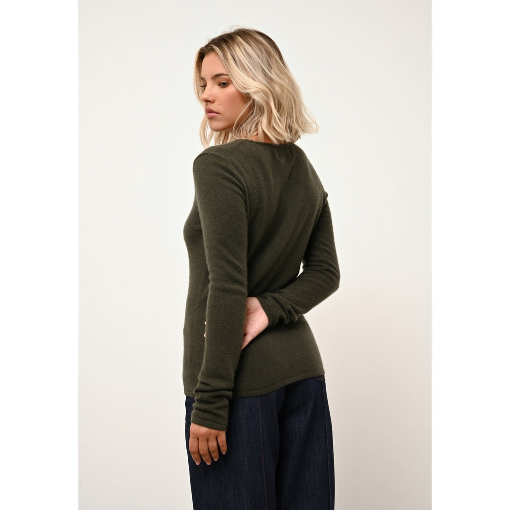 Vivian Crew-Neck Jumper - Khaki