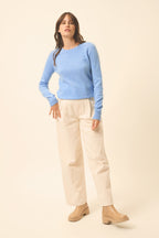 Round Neck Jumper - Helen - Sky