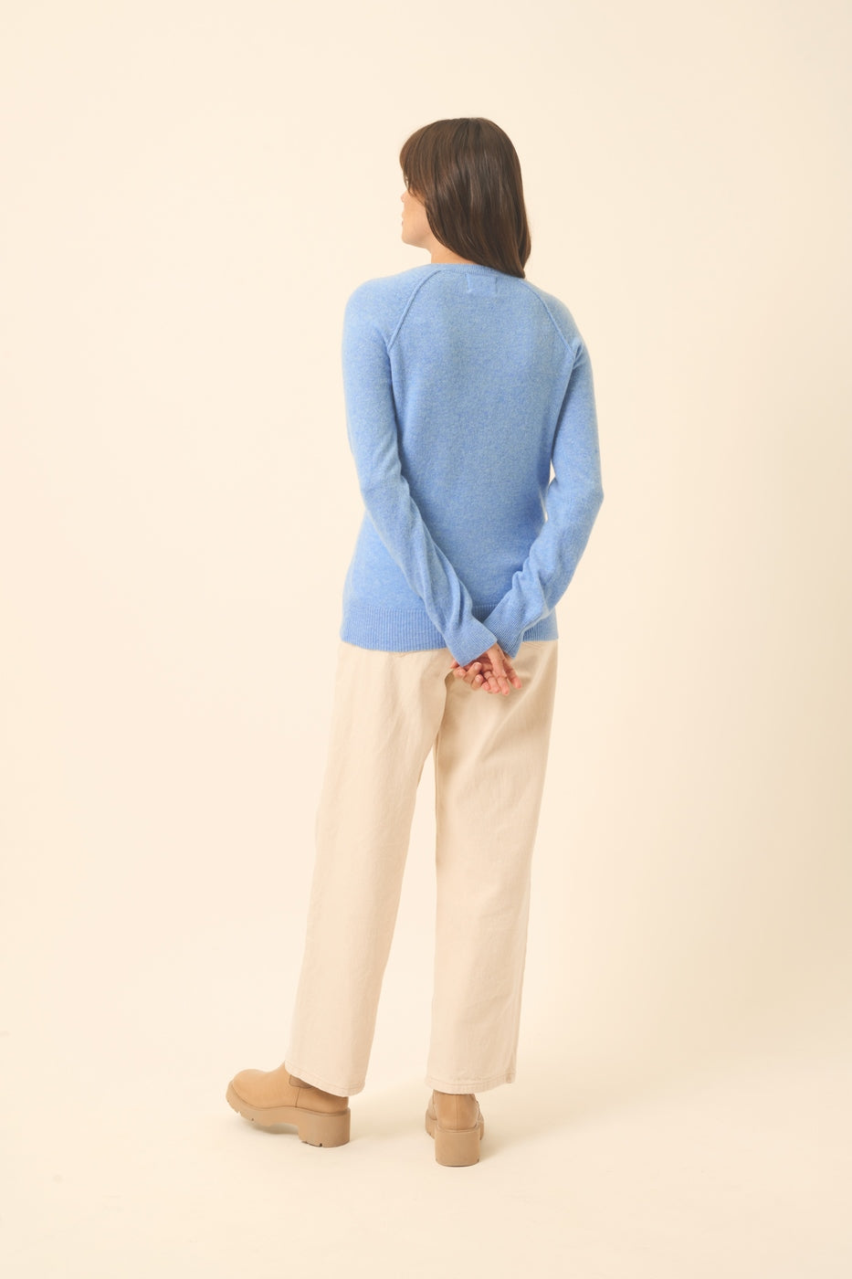 Round Neck Jumper - Helen - Sky