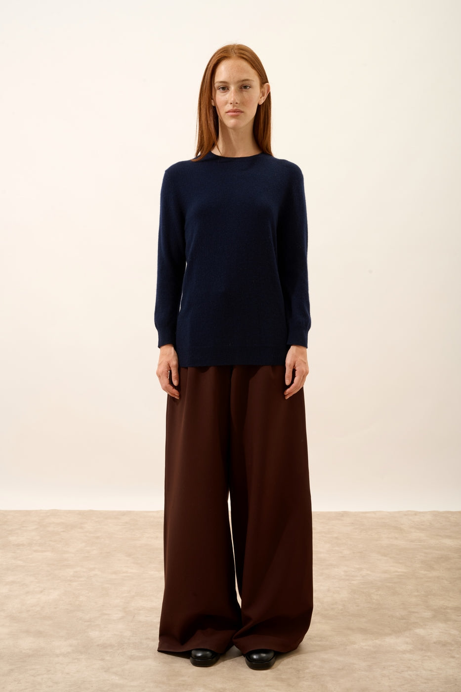 Pull Col Rond Boutonné Dos - Janice - Navy