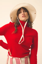 Roll-Neck Jumper - Lexie - Red