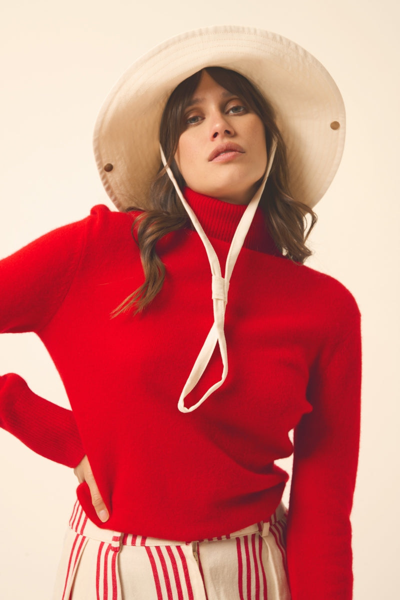 Roll-Neck Jumper - Lexie - Red