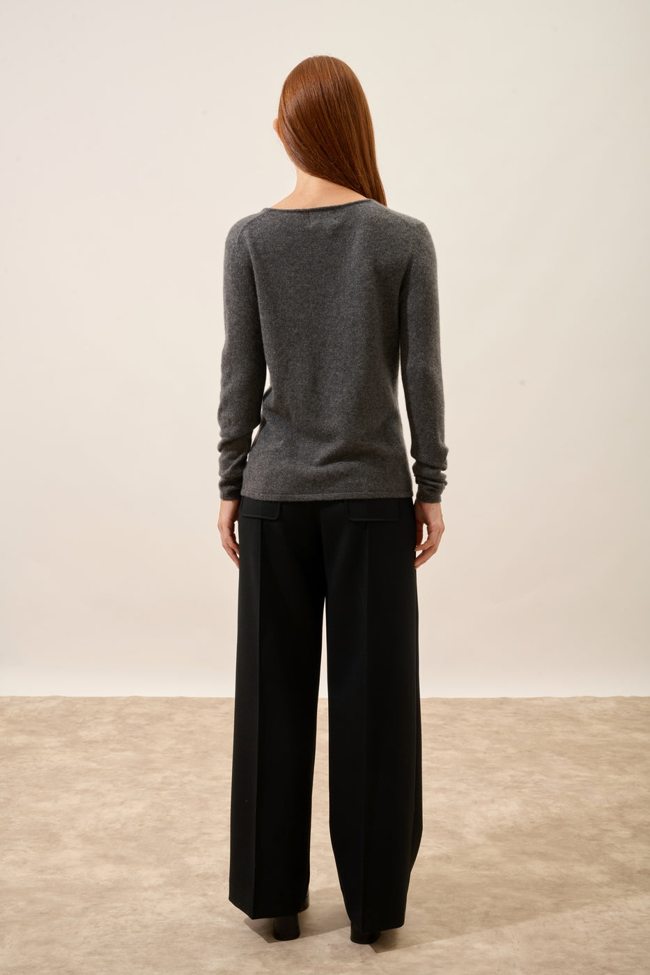 V-Neck Jumper - Joan - Mottled Anthracite