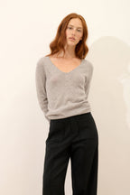 Pull Col V - Joan - Nuage Chiné
