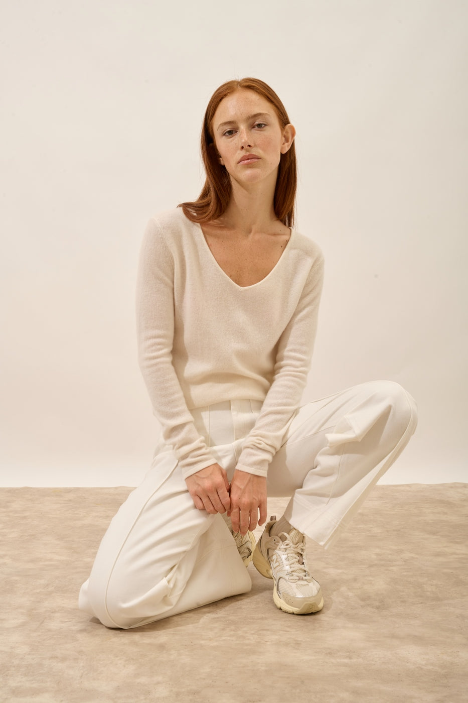 V-Neck Jumper - Joan - Ivory