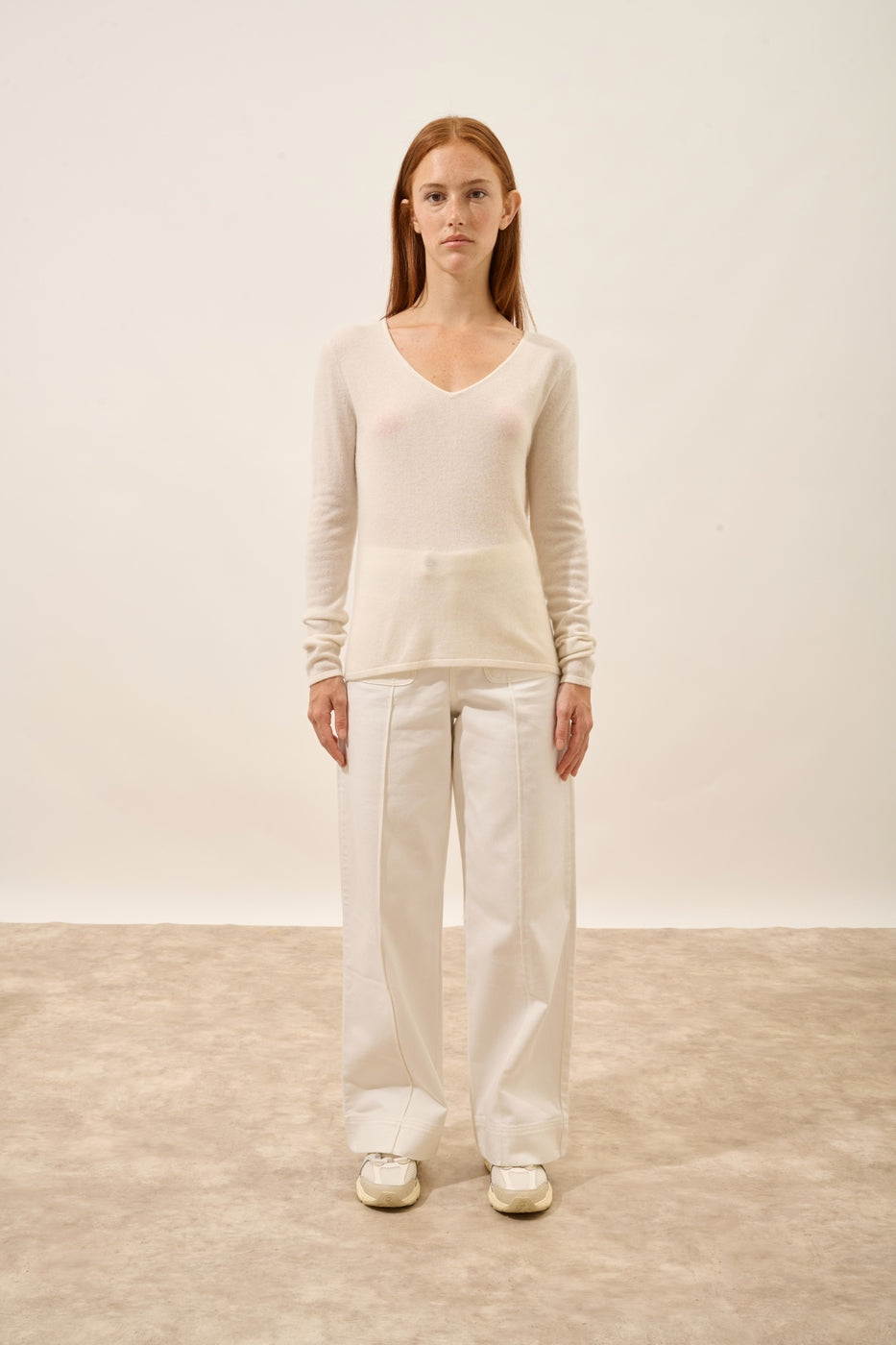 V-Neck Jumper - Joan - Ivory