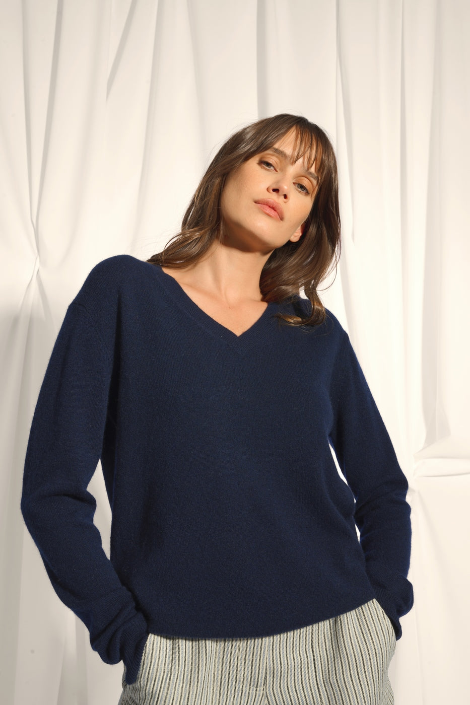 Pull Col V  - Nora - Navy
