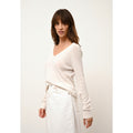 Pull Col V  - Phoebe - Ivoire