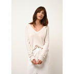 Pull Col V  - Phoebe - Ivoire