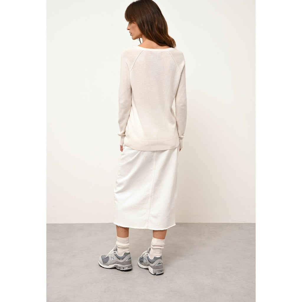 Pull Col V  - Phoebe - Ivoire