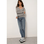 V-neck Jumper - Phoebe - Mottled Cloud