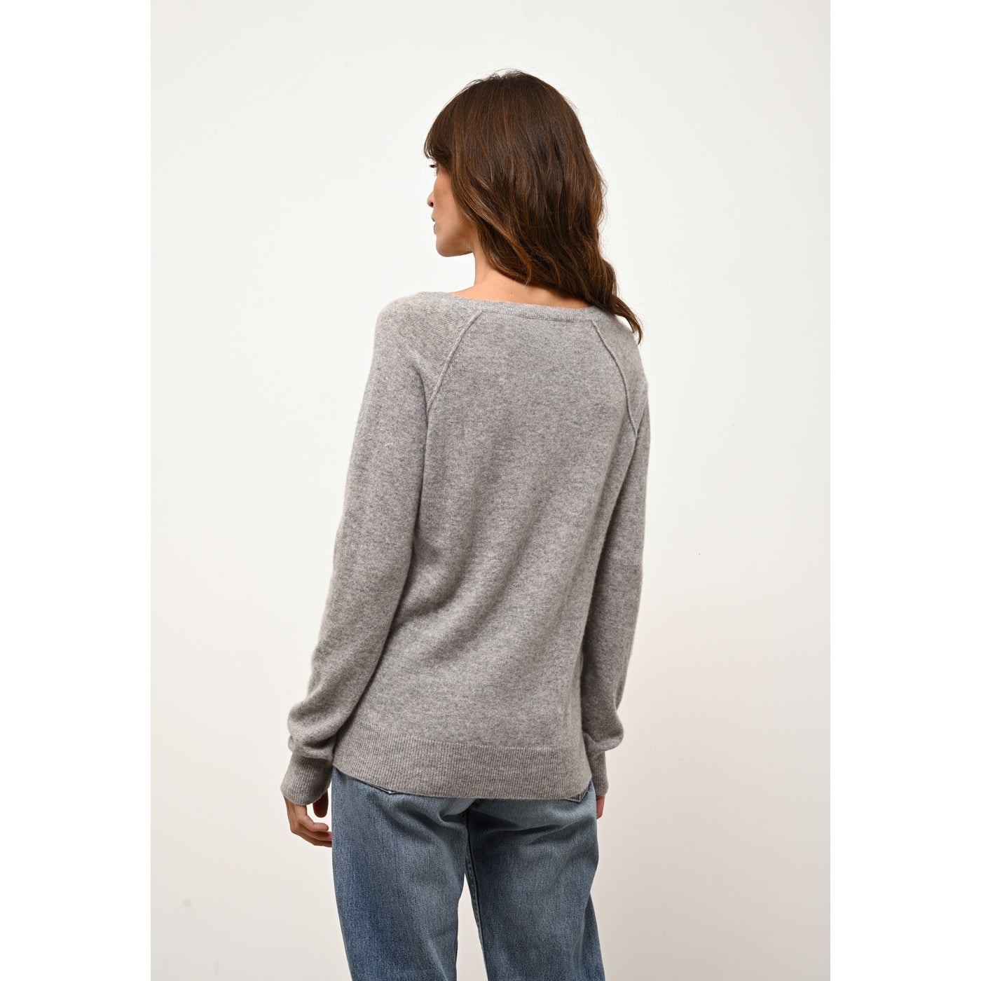 V-neck Jumper - Phoebe - Mottled Cloud