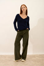 V-Neck Jumper - Phoebe - Navy