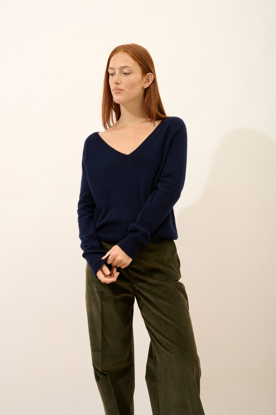 V-Neck Jumper - Phoebe - Navy
