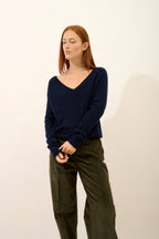 Pull Col V - Phoebe - Navy