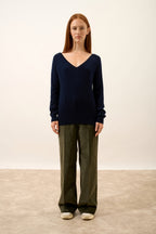 V-Neck Jumper - Phoebe - Navy