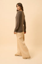 V-Neck Jumper - Phoebe - Mottled Taupe