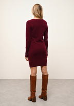 Robe Col Rond Susan - 100% Cachemire 2 Fils - Bordeaux - Femme