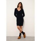 Vestido con cuello en V - Tracy - Azul marino
