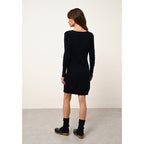 Vestido con cuello en V - Tracy - Azul marino