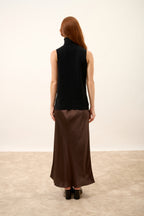 Jersey de Cuello Vuelto Sin Mangas - Violet - Noir