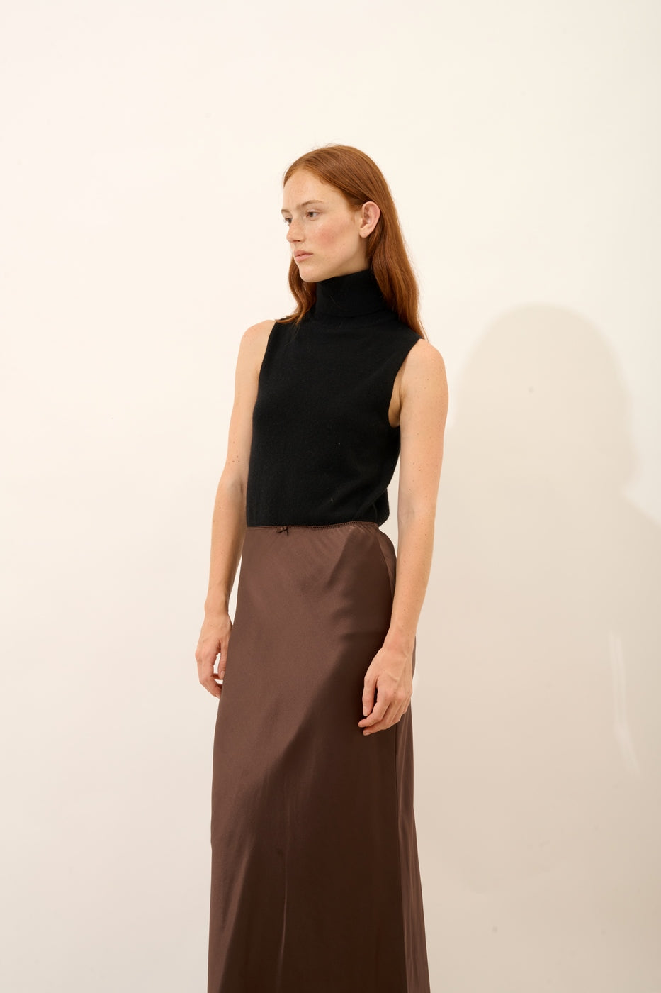 Jersey de Cuello Vuelto Sin Mangas - Violet - Noir